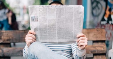 reading newspaper