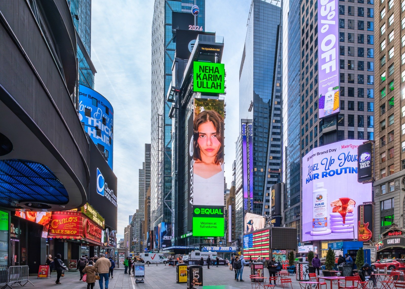 Home Neha Karim Ullah Lights Up New York’s Times Square as Spotify’s EQUAL Pakistan Ambassador for Q1 2026